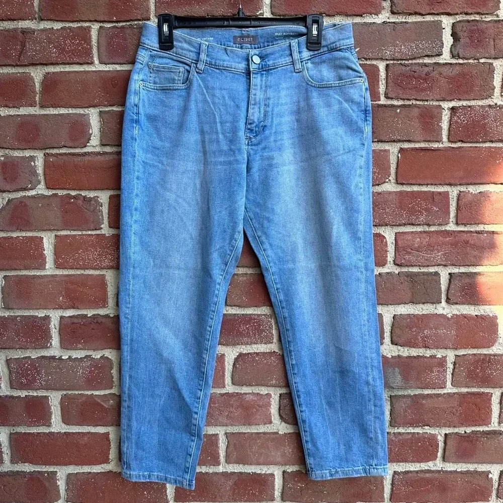 DL1961 $179 Riley Boyfriend Tapered Jeans Droplet Wash Women’s 28 NEW